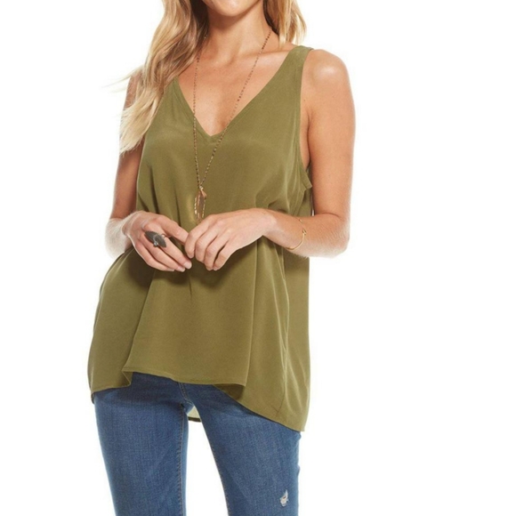 Chaser 100% Silk Green Tank - Size Small - Picture 6 of 7
